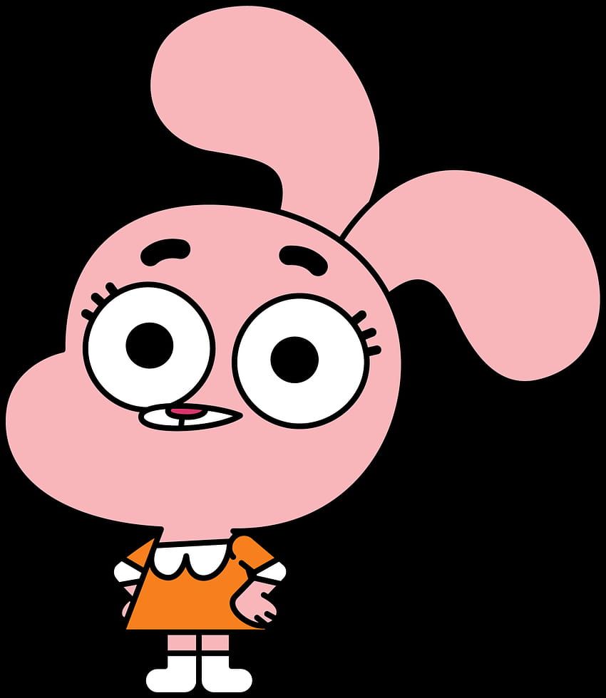 Anais Watterson, Die fantastische Welt von Gumball, Schwarzer Hintergrund, Hasenohren, Cartoon, HD Wallpaper