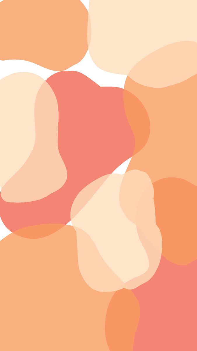 Organische Formen, Pfirsich, Orange, Pastellfarben, Hintergrundbild für iPhone und Android