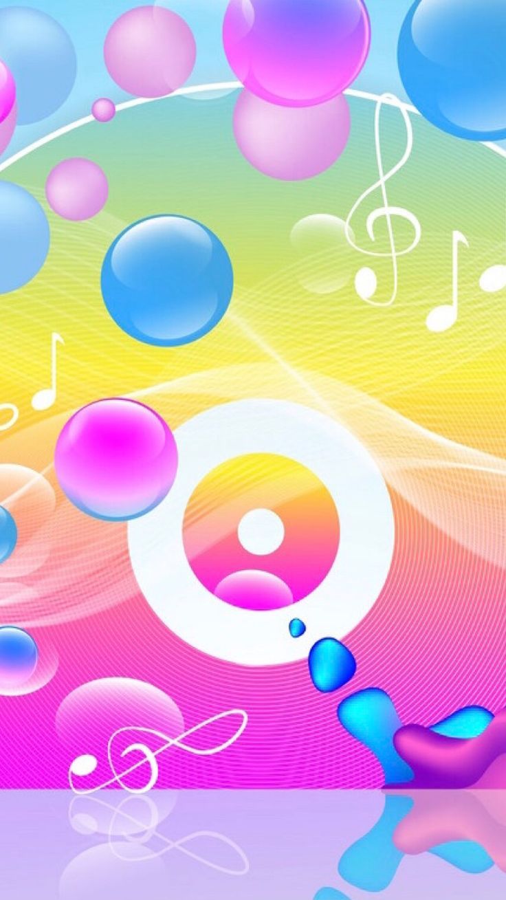 Blasen, Musiknoten, Regenbogenfarben, Pastell, Verspielt, HD, Handy-Hintergrundbild