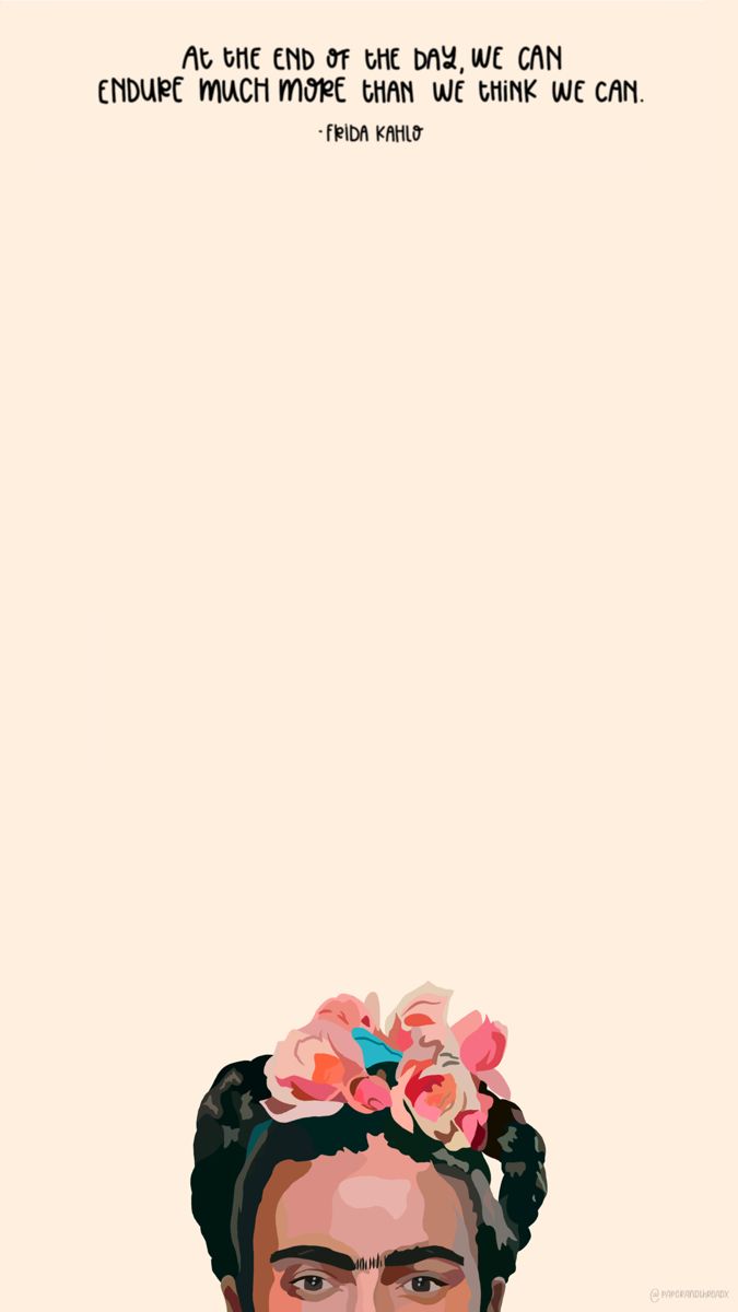 Frida Kahlo, Zitat, Blumenkranz, Creme, Minimalistisch, Hochformat, Hintergrundbild fürs Smartphone