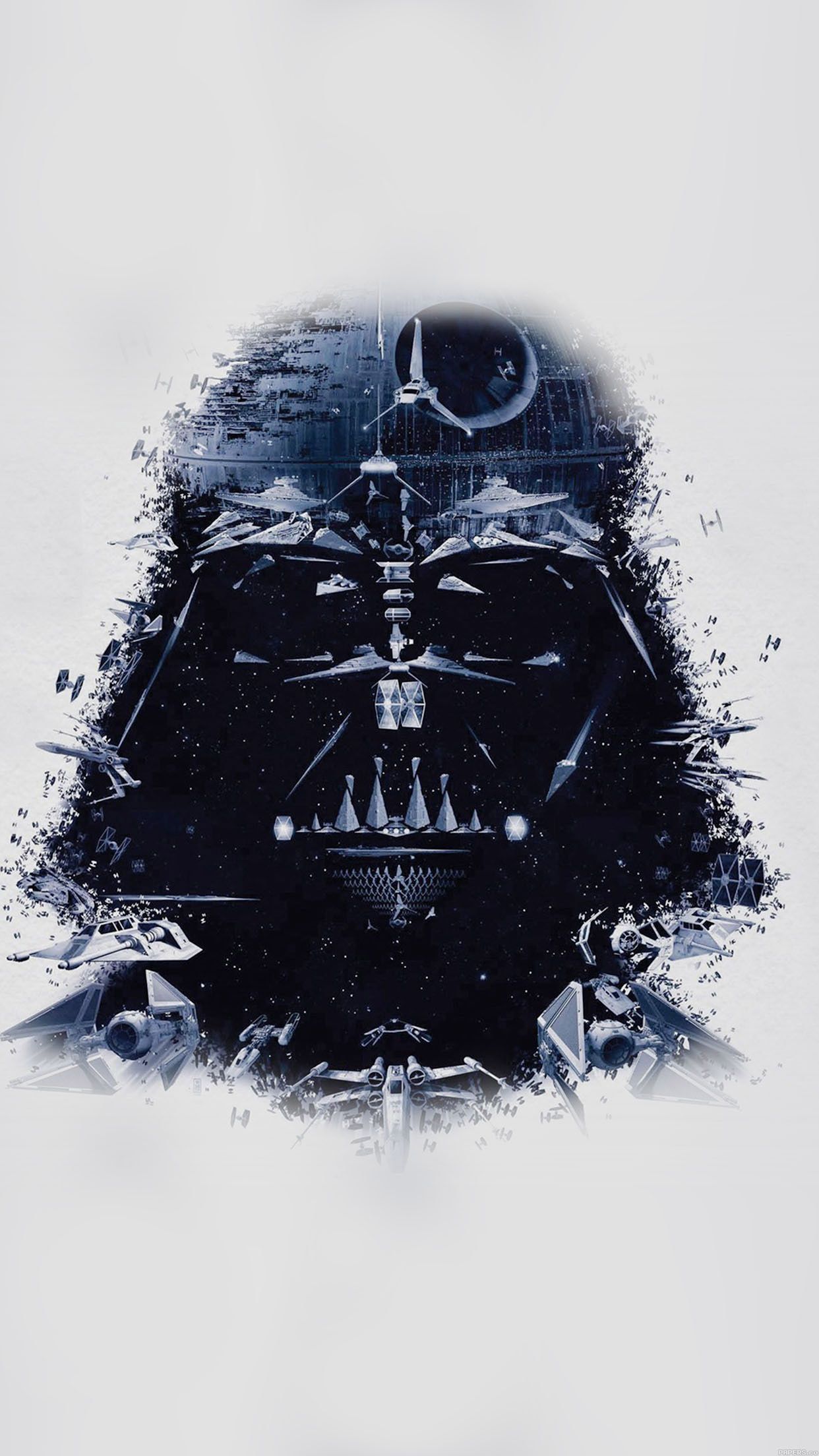 Darth Vader, Star Wars, Helm, Aquarell, Hellgrau, Full HD, Hintergrundbild fürs Handy