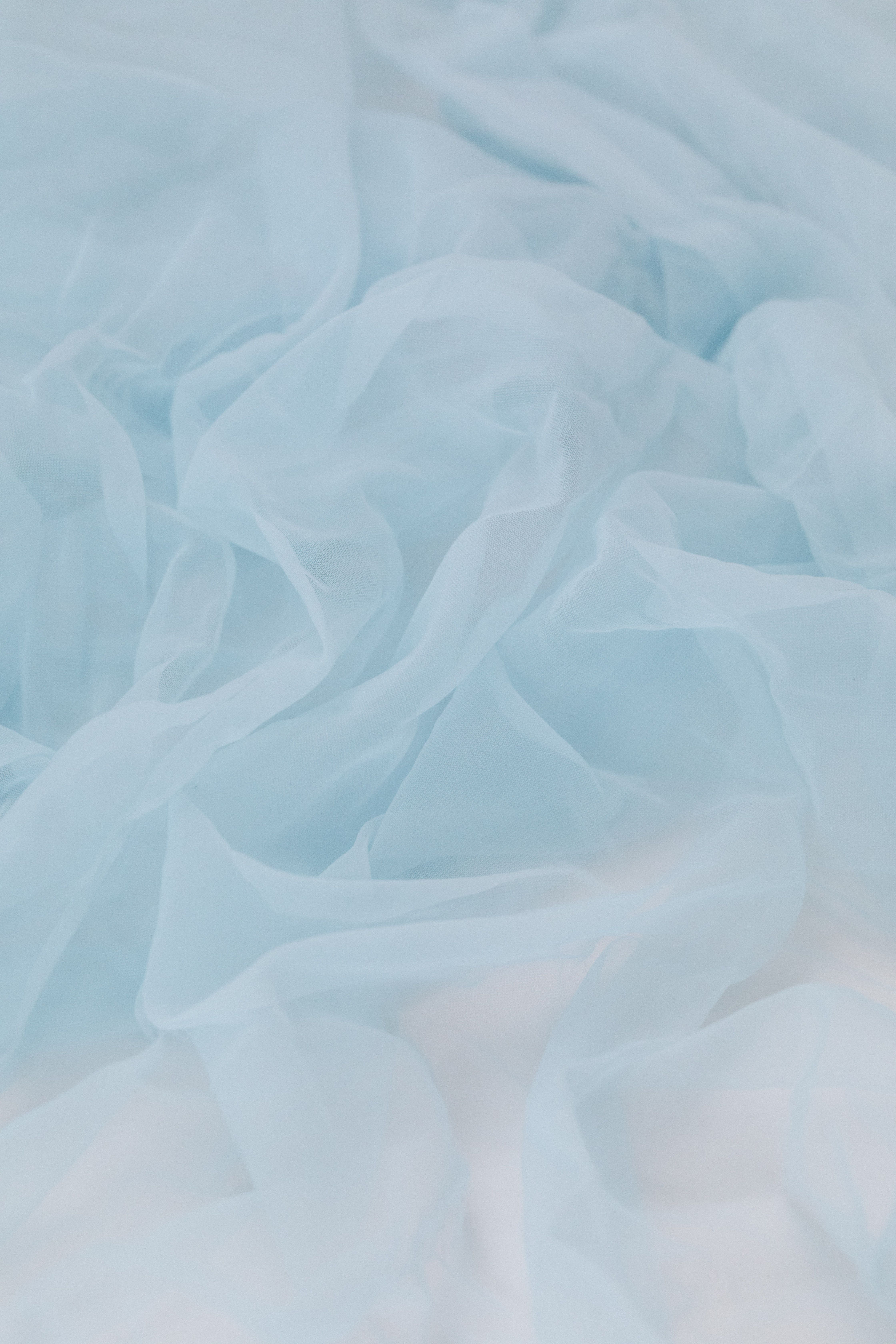 Tüll, Hellblau, Stoff, Textur, Pastellfarben, QHD+, Hintergrundbild fürs Handy