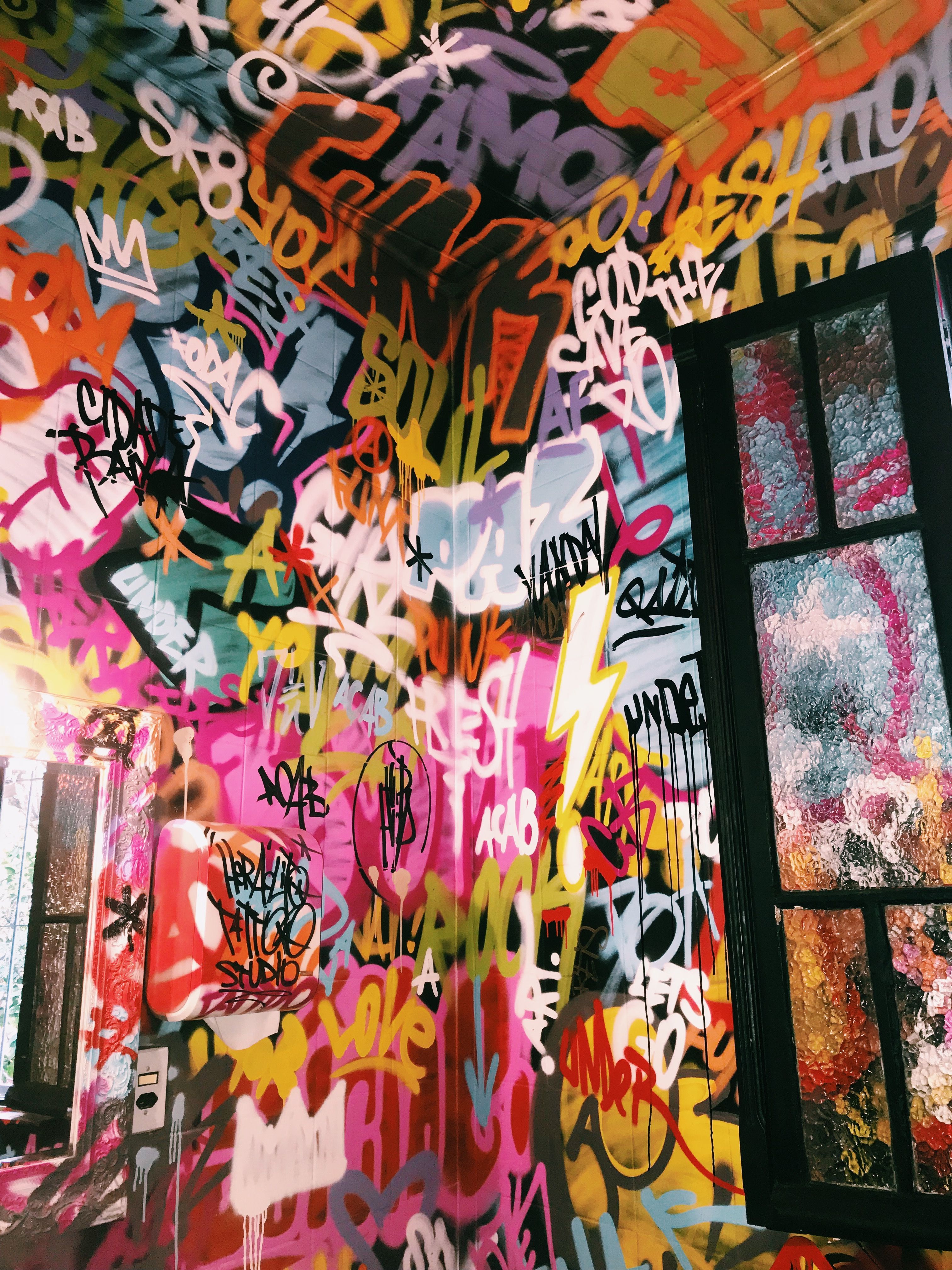 Farbspritzer, Raum, Fenster, Bunte Wände, Tags, Innenraum, Hintergrundbild fürs iPad