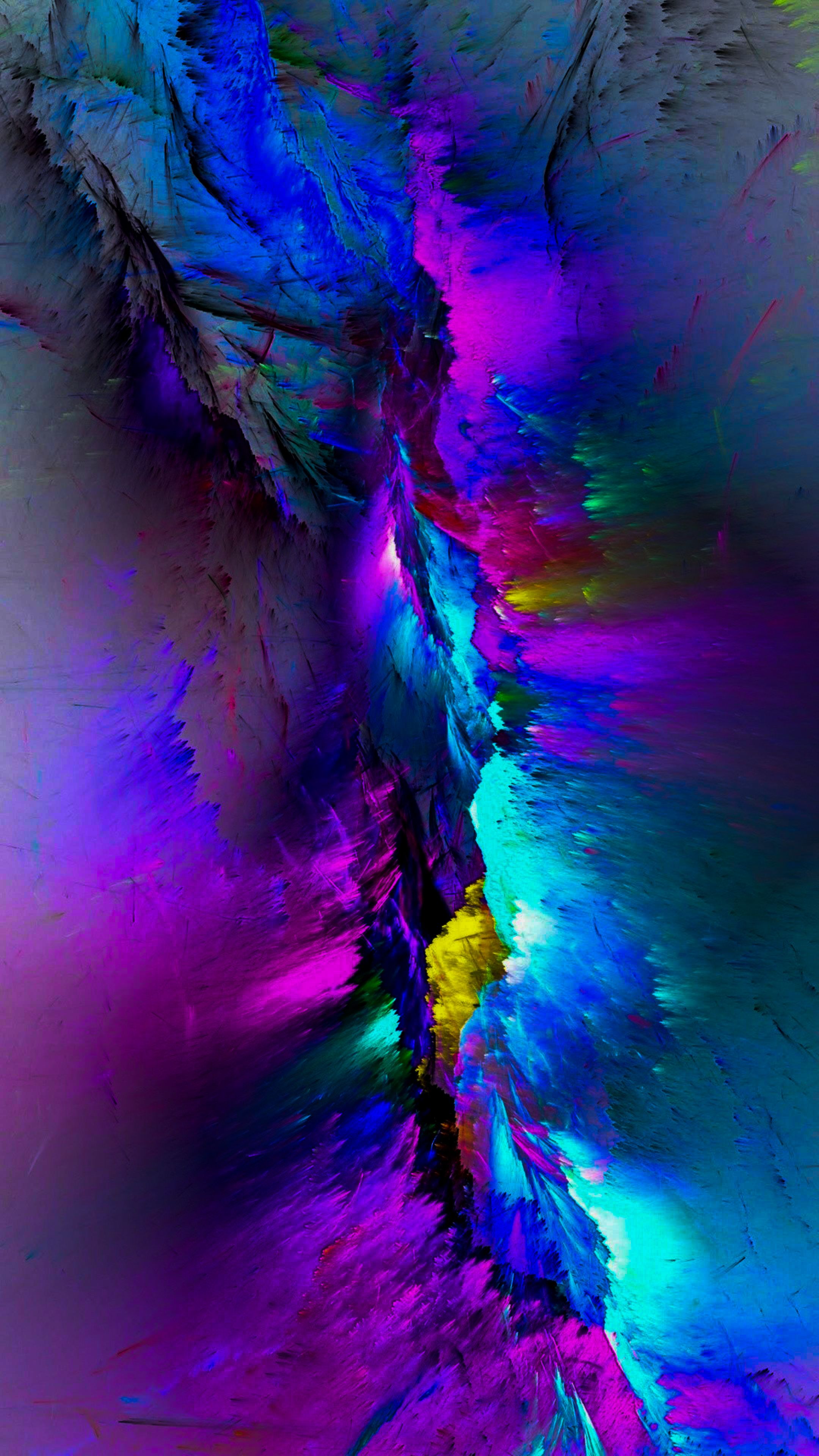 Abstrakt, Lila, Neonblau, Farbverlauf, Riss, Hochformat, Hintergrundbild fürs Smartphone