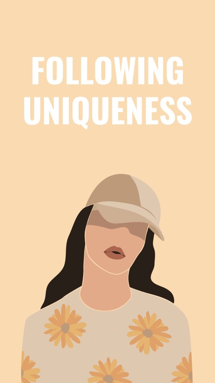 Following Uniqueness, Frau, Kappe, Illustration, Pfirsich, Android-Hintergrundbild