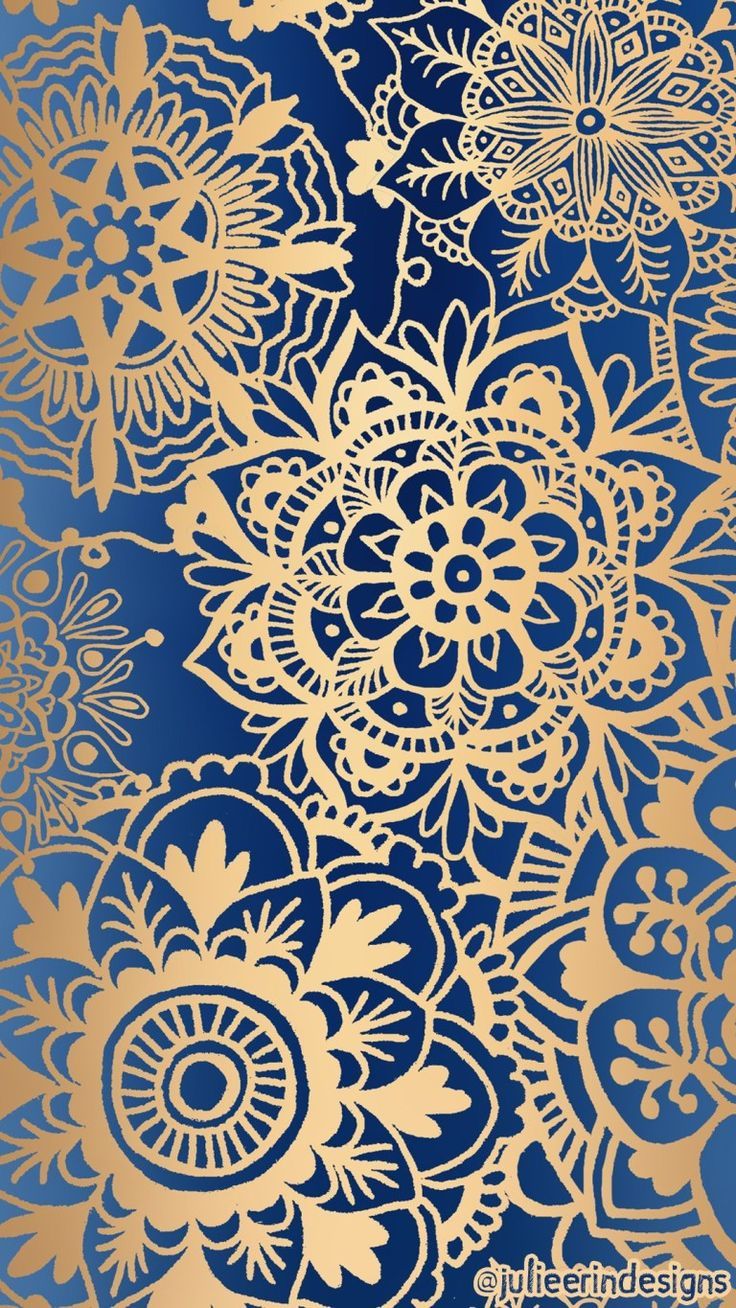 Mandala, Goldmuster, Dunkelblau, Ornament, Spitze, HD, Handy-Hintergrund im Hochformat