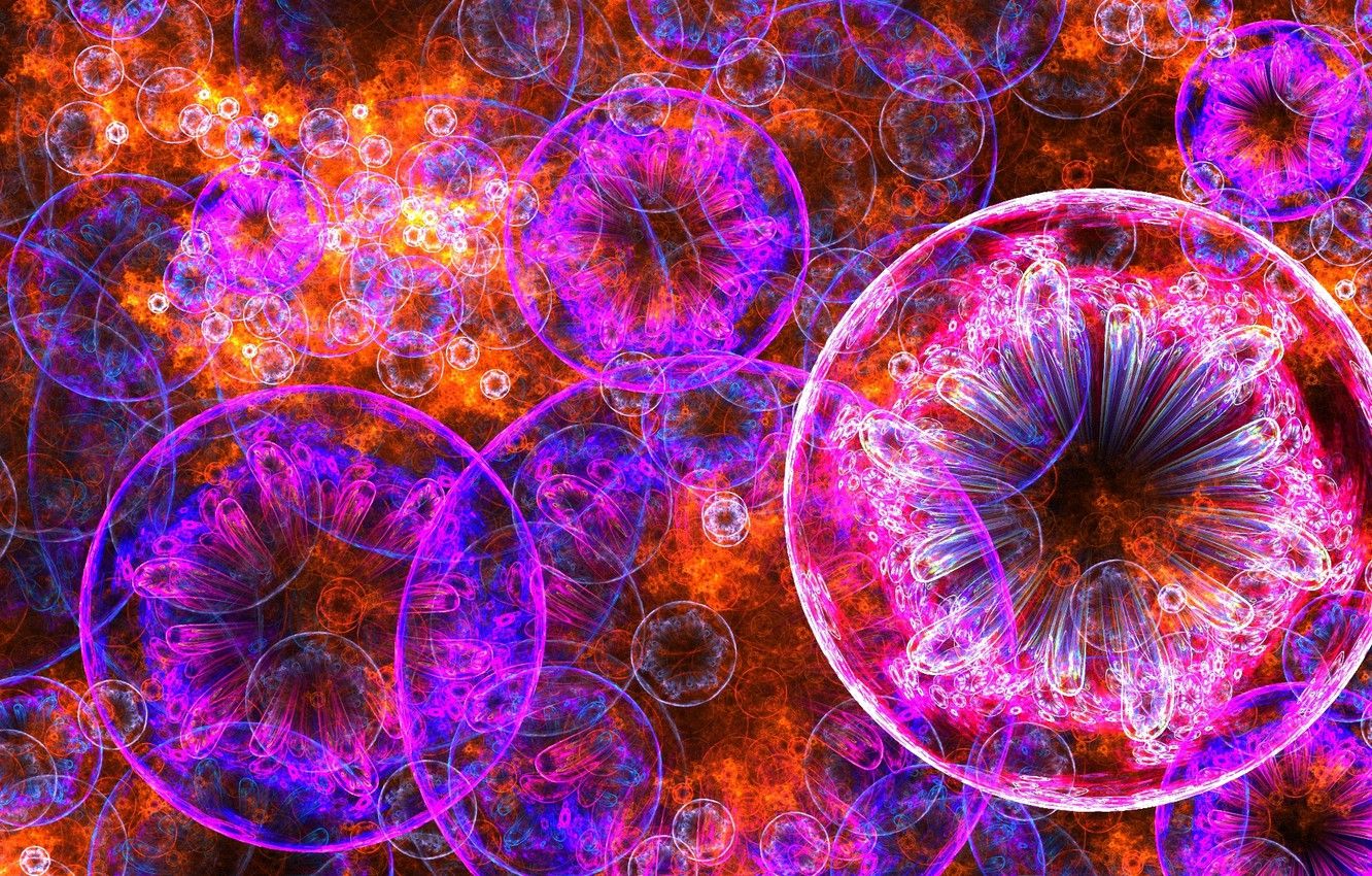 Fraktal, Kreise, Magenta, Orange, Psychedelisch, HD, Hintergrund für den Desktop