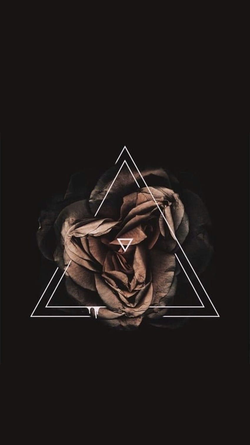 Dreieck, Rose, Minimalistisch, Dunkel, Geometrisch, HD, Hintergrundbild fürs Handy