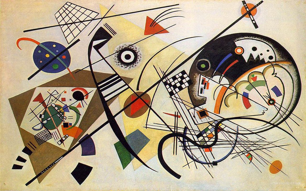 Wassily Kandinsky, Abstrakte Kunst, Geometrische Formen, Linien, Kreise, HD, Laptop-Hintergrundbild