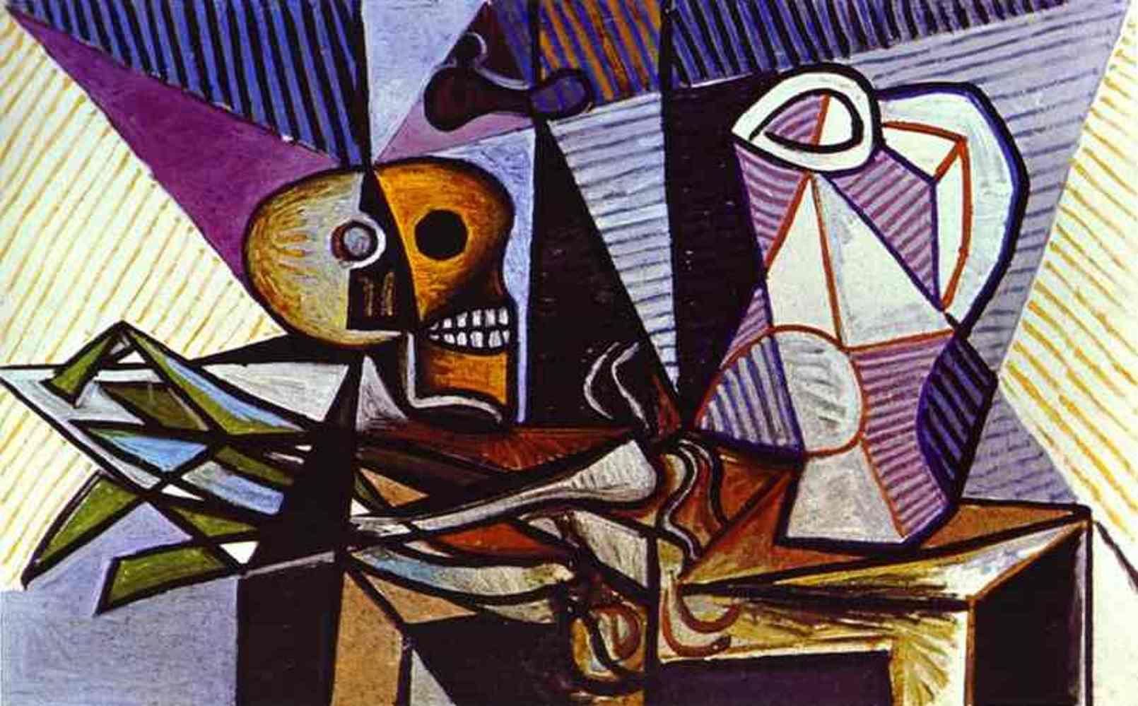 Pablo Picasso, Stillleben, Schädel, Krug, Kubismus, HD, Hintergrund für den Desktop