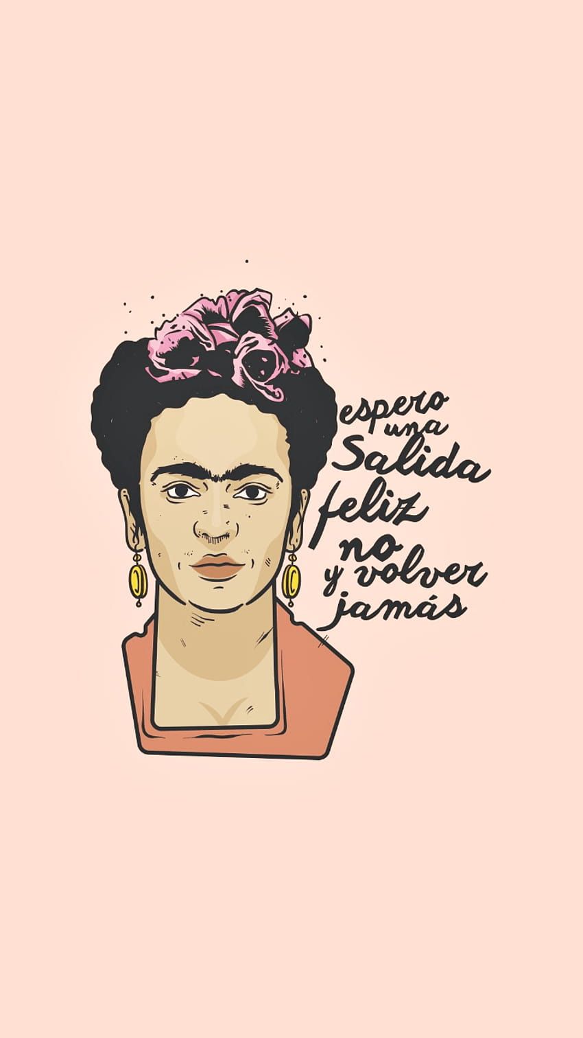 Frida Kahlo, Zitat, Handschrift, Zeichnung, Rosa, HD, Handy-Hintergrund im Hochformat