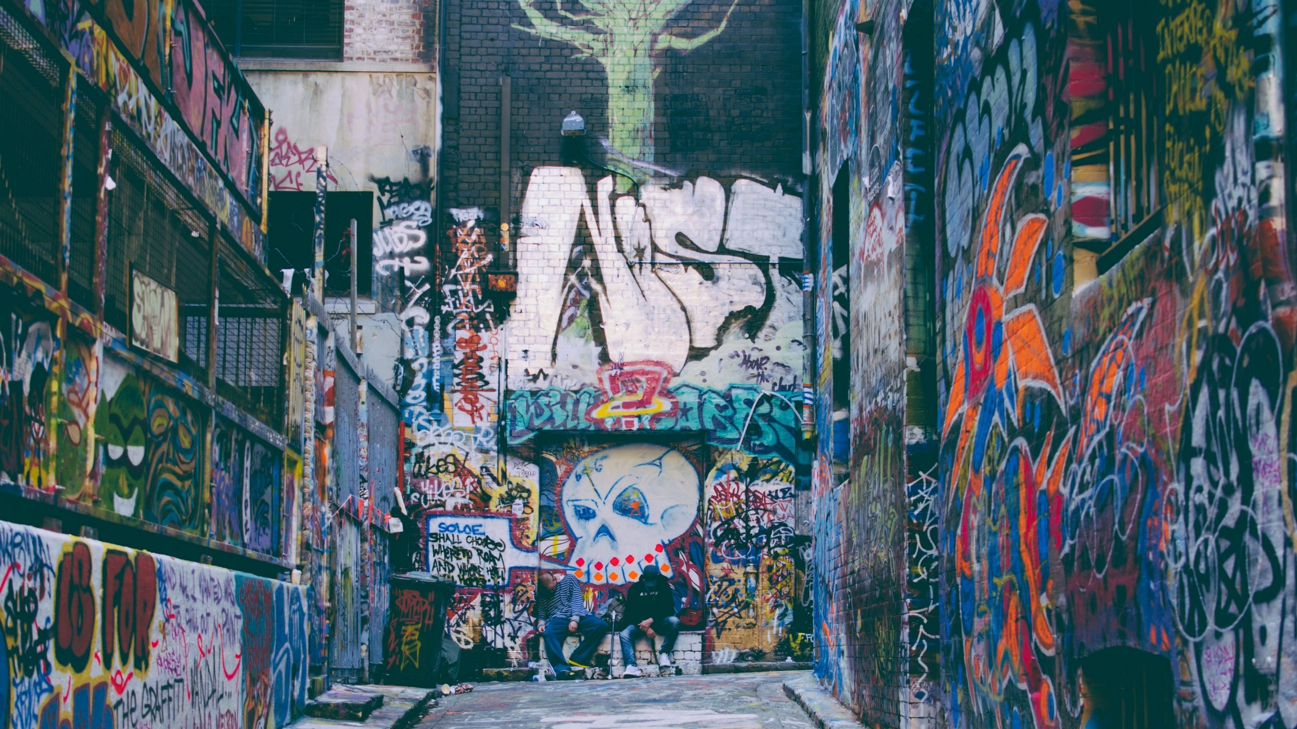 Hosier Lane, Melbourne, Gasse, Streetart, Bemalte Wände, Stadt, 2K, Laptop-Hintergrundbild