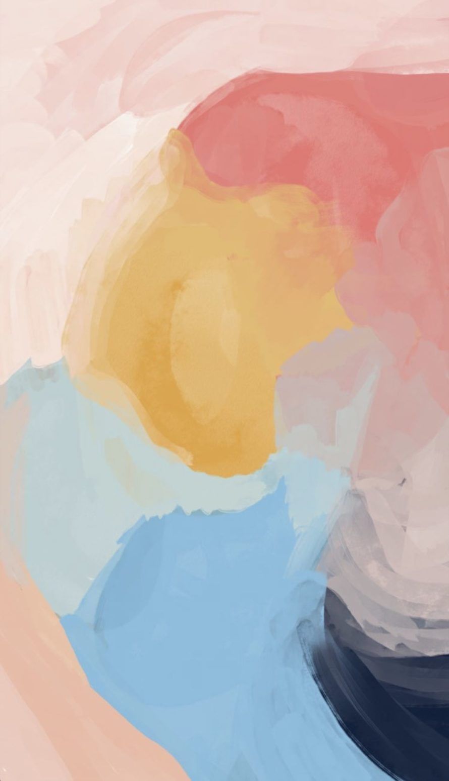 Pinselstriche, Pastellfarben, Rosa, Hellblau, Gelb, HD, Sperrbildschirm fürs iPhone