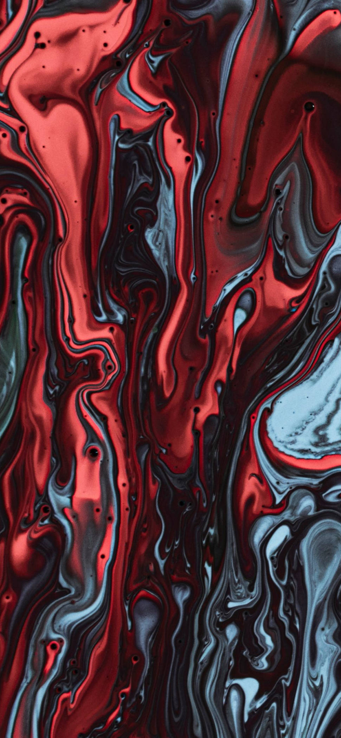Flüssige Kunst, Rot, Schwarz, Marmoreffekt, Full HD, Sperrbildschirm fürs iPhone