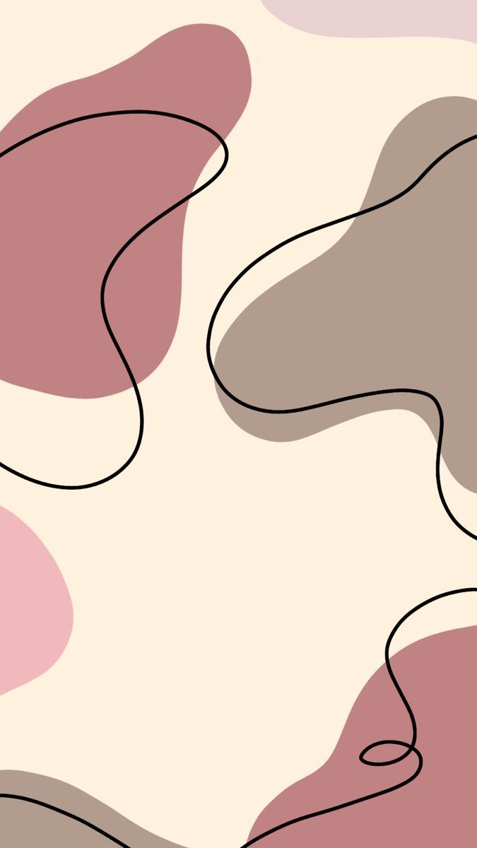 Organische Formen, Linienkunst, Altrosa, Beige, Hochformat, Hintergrundbild fürs Smartphone