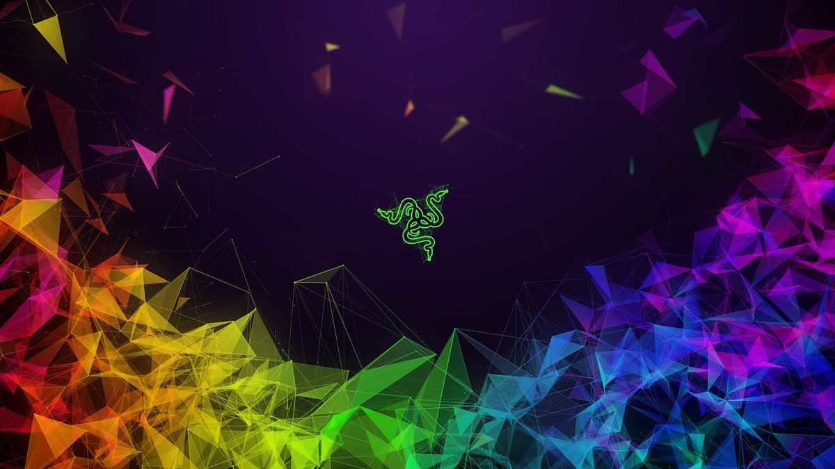 Razer, Razer-Logo, Polygone, Regenbogenfarben, Low Poly, Gaming, Hintergrundbild