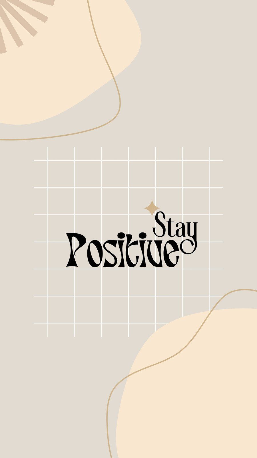 Stay Positive, Schriftzug, Raster, Beige, Minimalismus, HD, Hintergrundbild fürs Handy