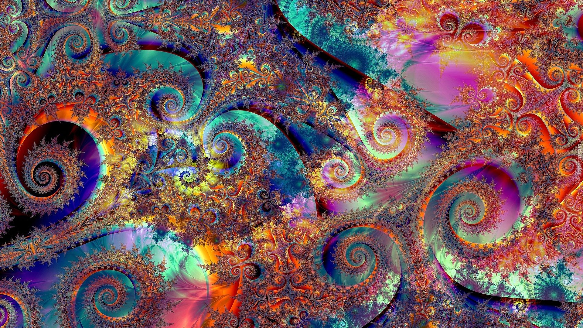 Fraktal, Spiralen, Paisley, Bunt, Psychedelisch, 1920x1080, Full-HD-Hintergrundbild für PC