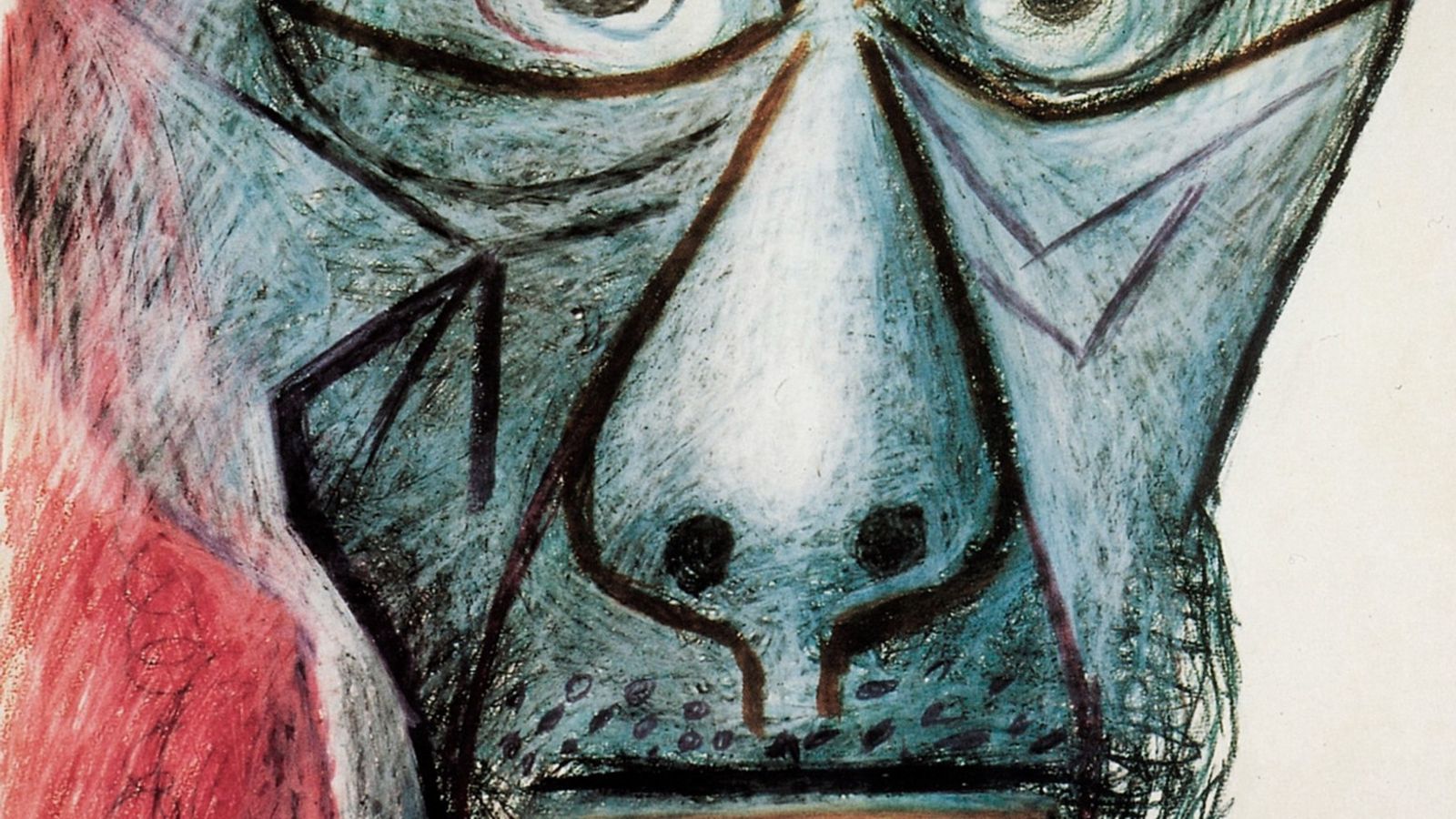 Pablo Picasso, Selbstporträt, Gesicht, Zeichnung, Blau, 16:9, HD-Hintergrundbild für den Desktop