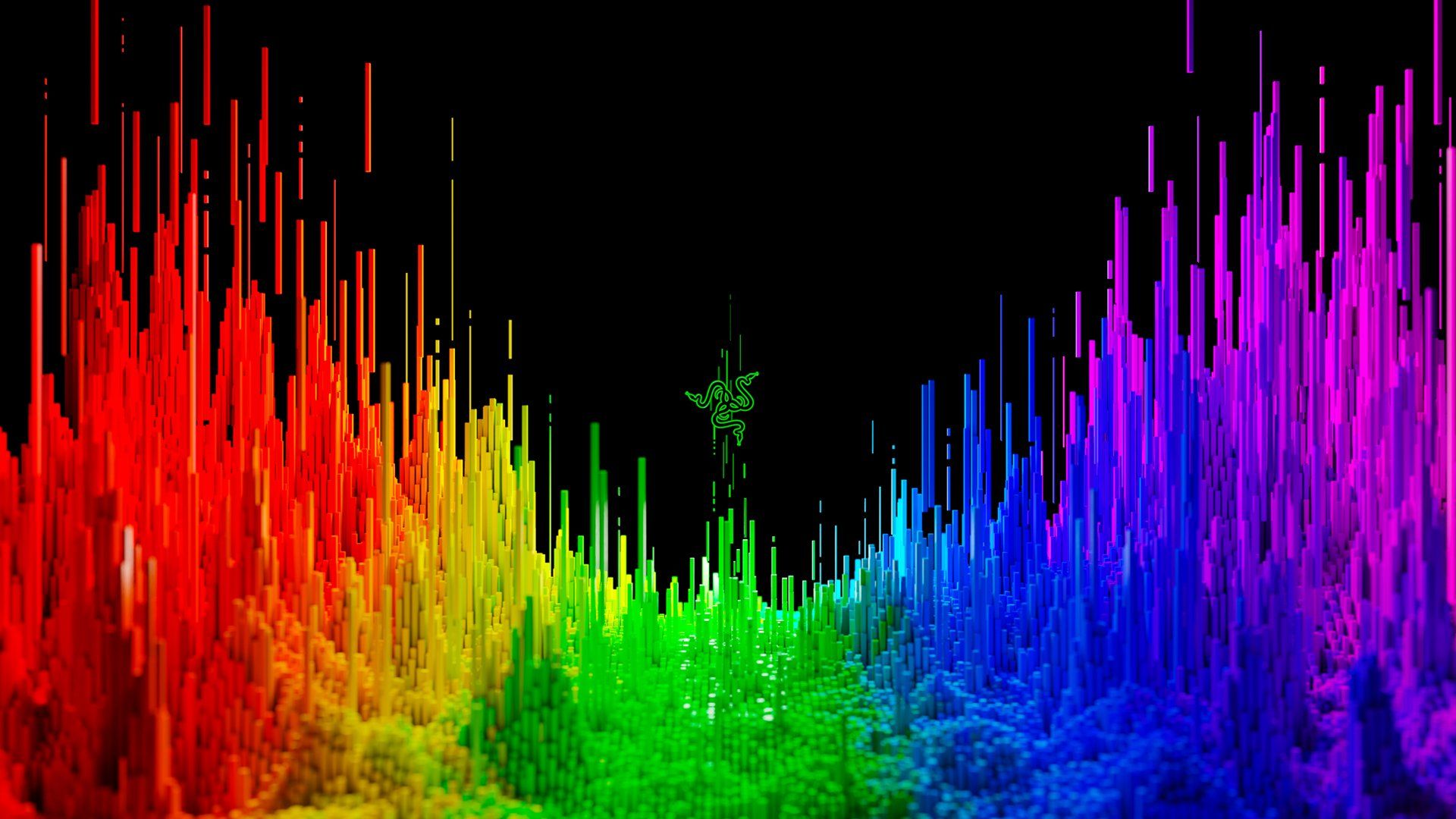 Razer, Razer-Logo, Equalizer, Regenbogenfarben, Balken, Gaming, 1920x1080, PC-Hintergrundbild