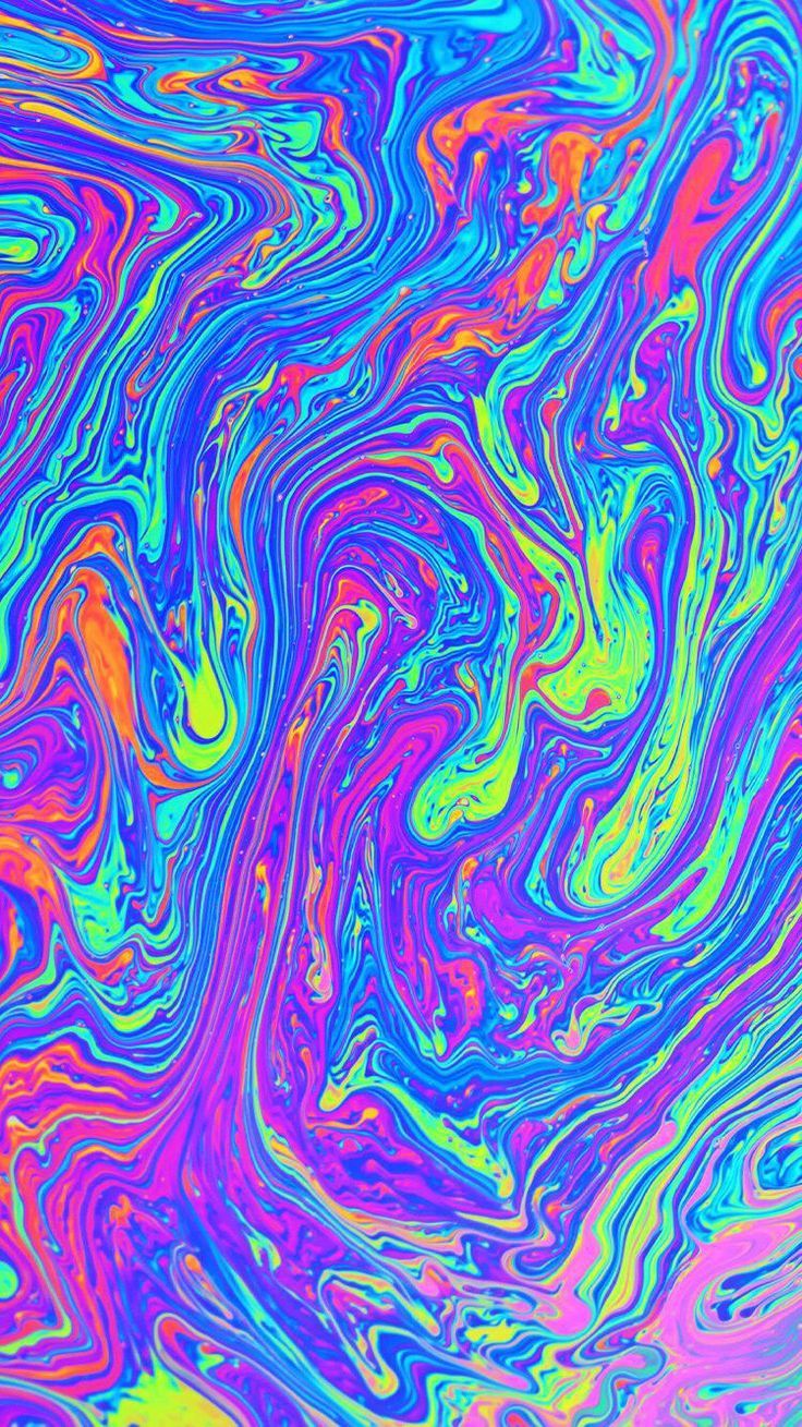 Ölfilm, Psychedelisch, Marmoreffekt, Neonfarben, Trippy, Hintergrundbild fürs Handy