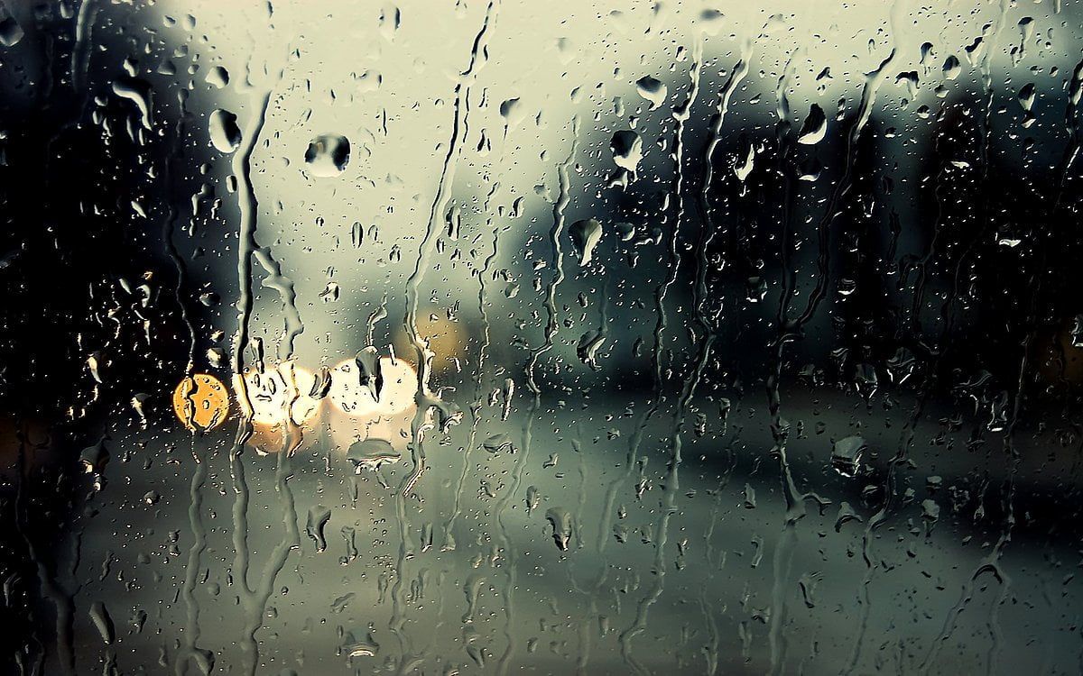 Regentropfen, Fensterscheibe, Regen, Bokeh, Straßenlichter, Hintergrundbild