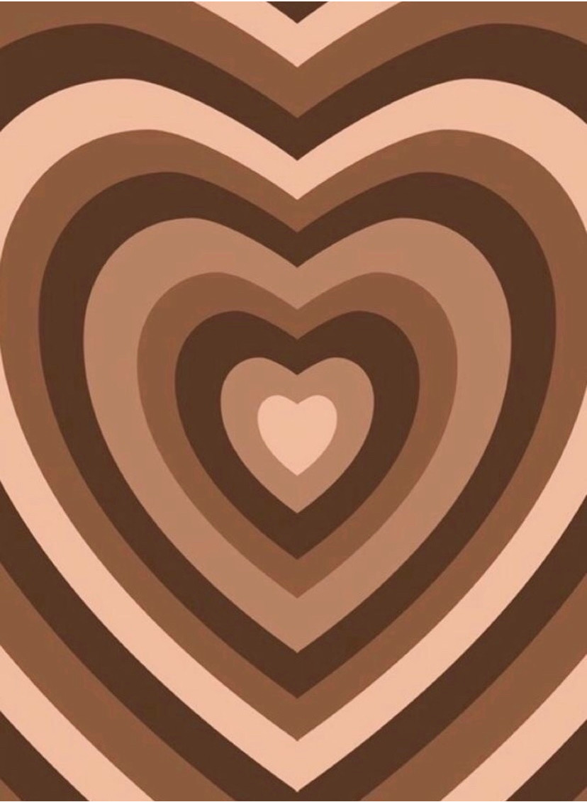 Konzentrische Herzen, Schokoladenbraun, Retro, HD, iPad-Hintergrundbild