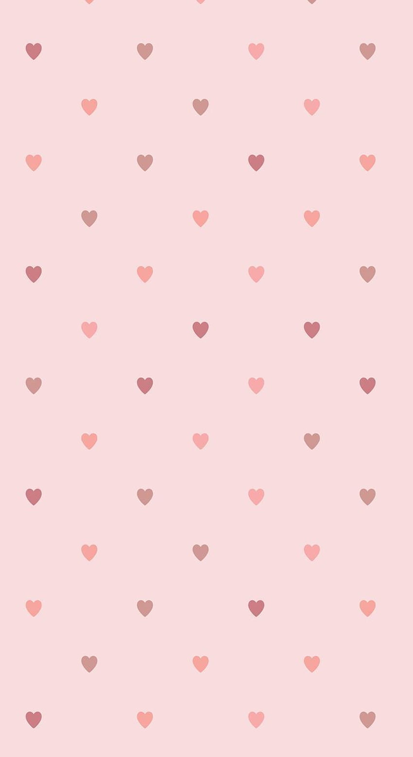 Kleine Herzen, Muster, Zartrosa, Minimalistisch, HD, Hintergrundbild fürs Handy