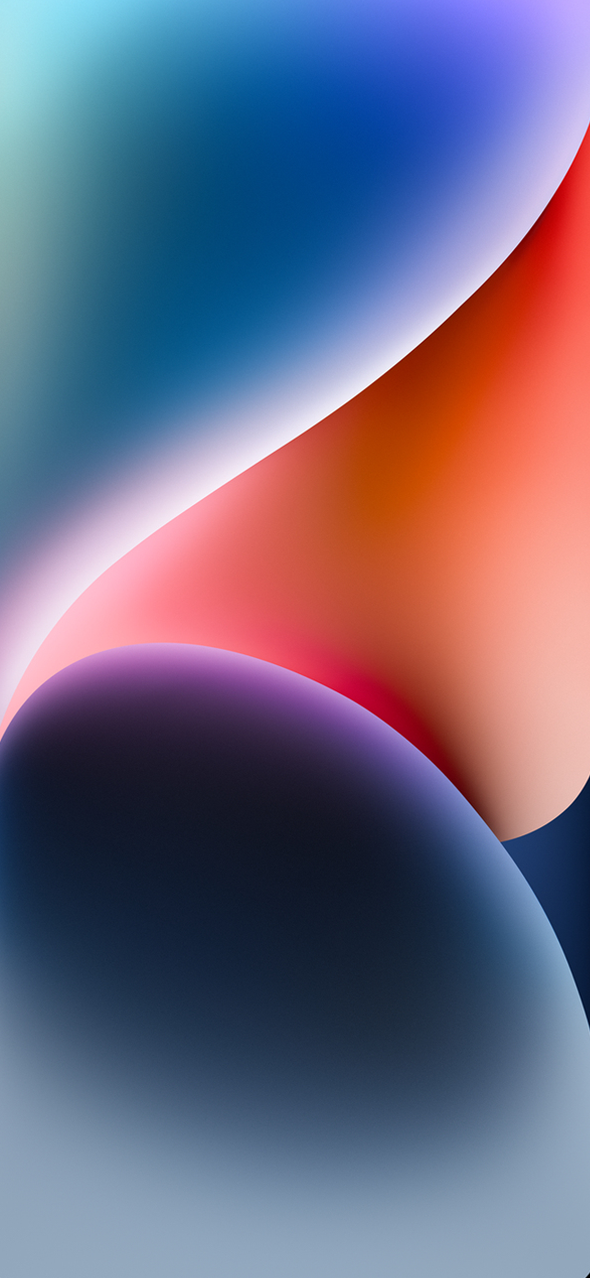 Abstrakte Wellen, Kurven, Blau-Orange, Verlauf, Hochformat, Full HD, Handy-Hintergrund