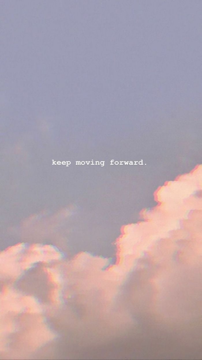 Keep moving forward, Zitat, Wolken, Rosa Himmel, Pastell, Hintergrundbild fürs Handy
