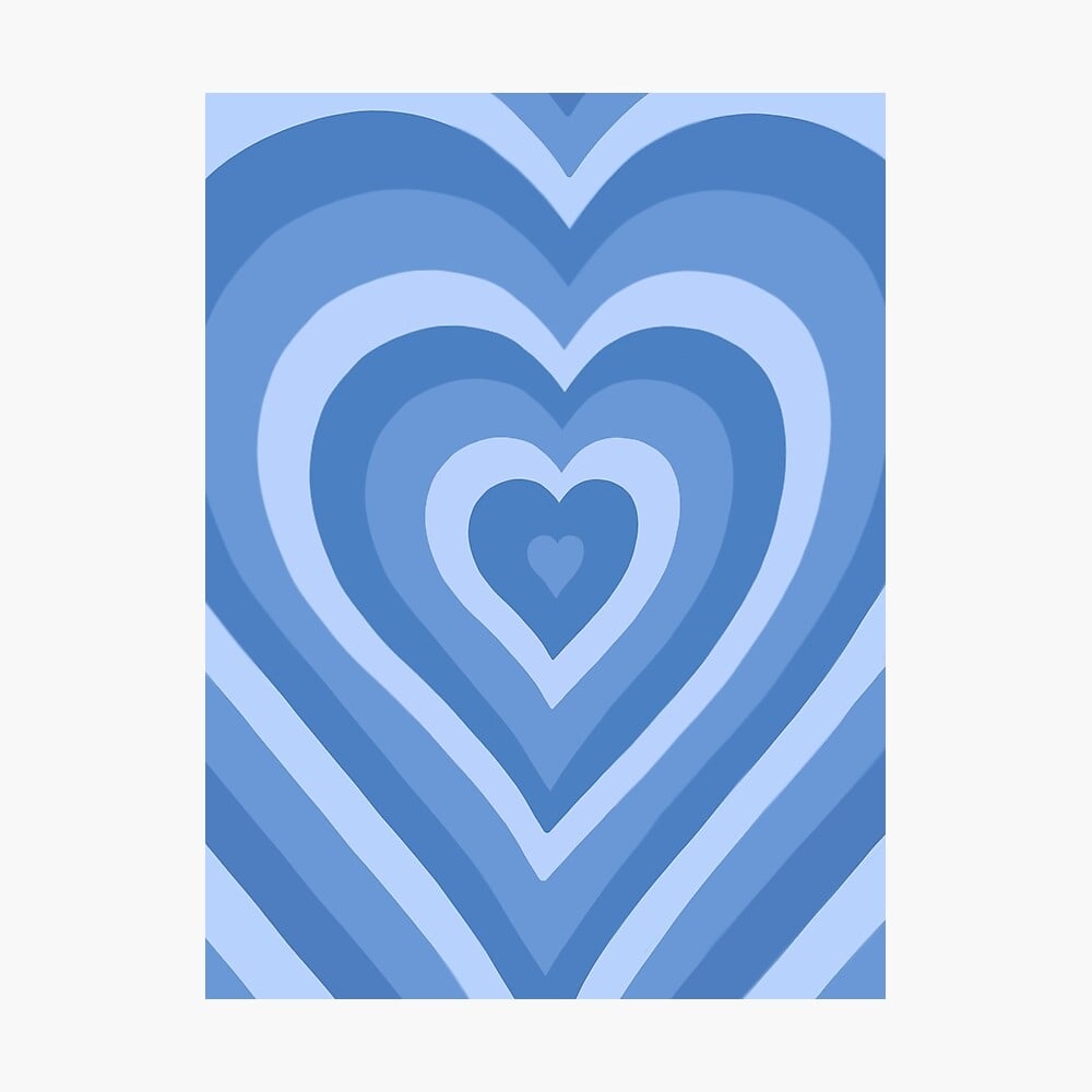 Konzentrische Herzen, Blau, Muster, Hintergrundbild für iPad und Tablet