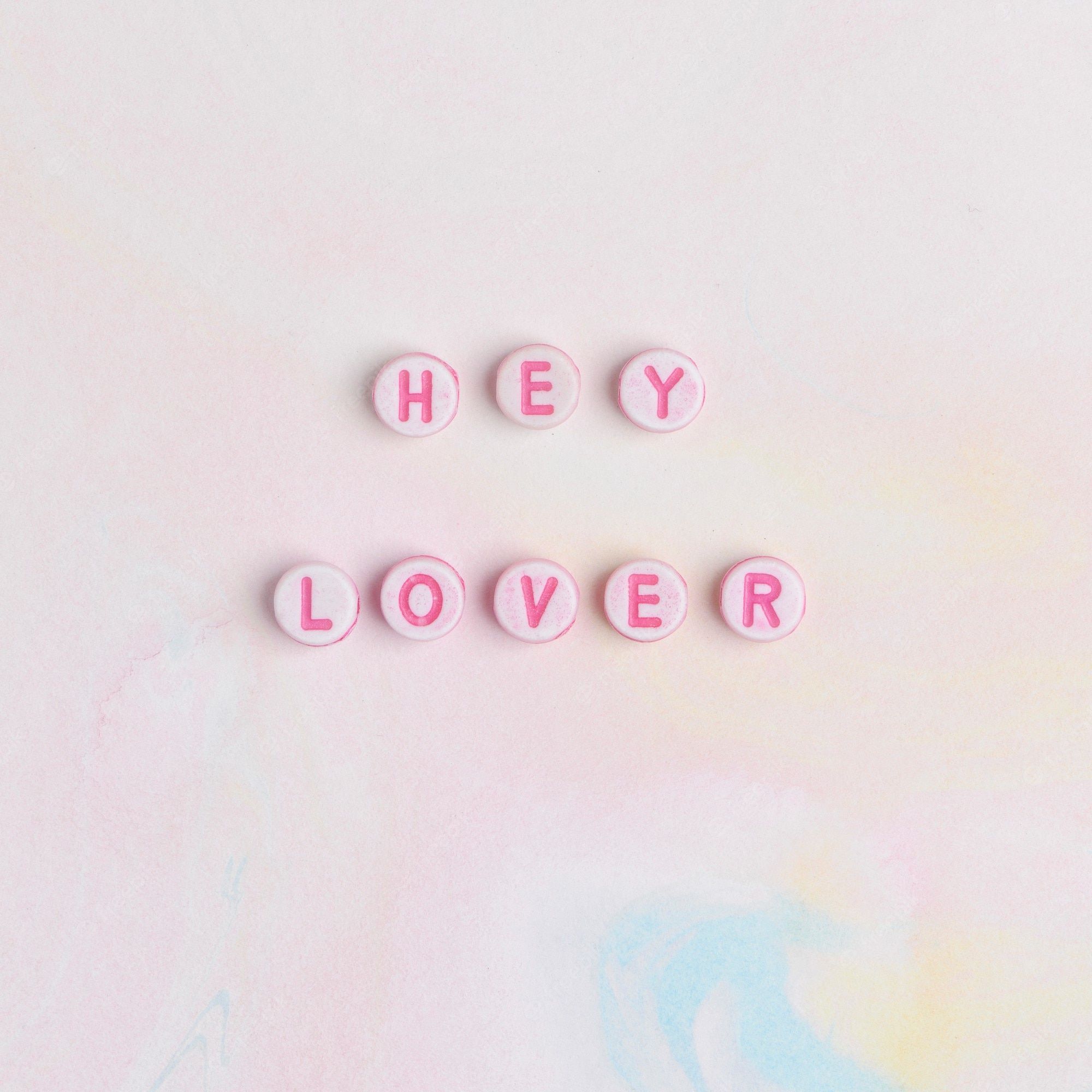 Hey Lover, Buchstabenperlen, Pastell, Rosa, Verspielt, Hintergrundbild für iPad und Tablet