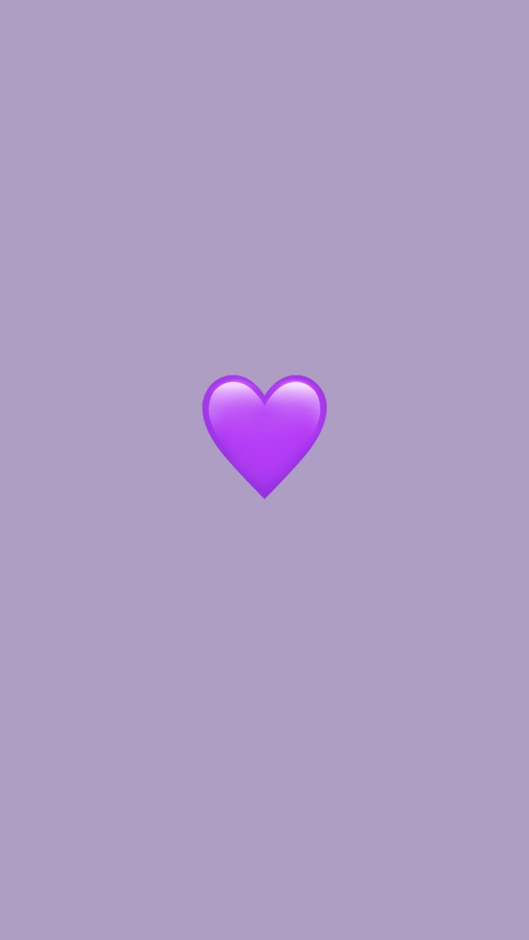 Lila Herz, Emoji, Lila Hintergrund, Full HD, Sperrbildschirm fürs iPhone