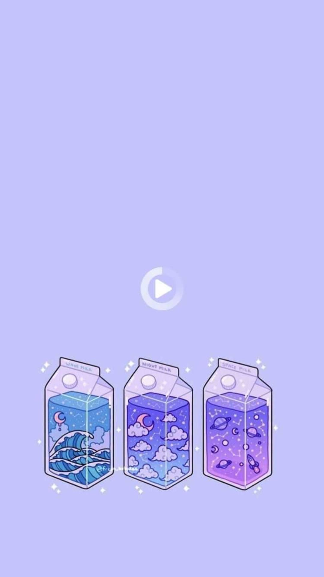 Milchtüten, Lavendel, Niedlich, Illustration, Pastell-Lila, 1080x1920, Handy-Hintergrund