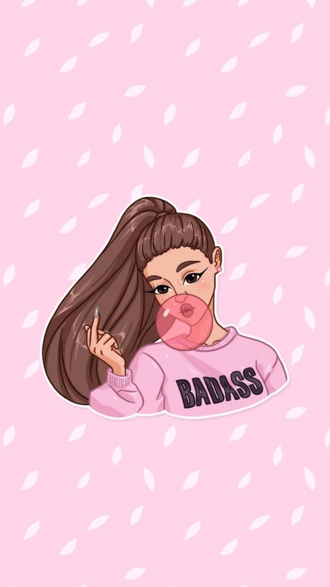Mädchen, Kaugummiblase, Illustration, Rosa Hintergrund, Badass, Sperrbildschirm fürs iPhone