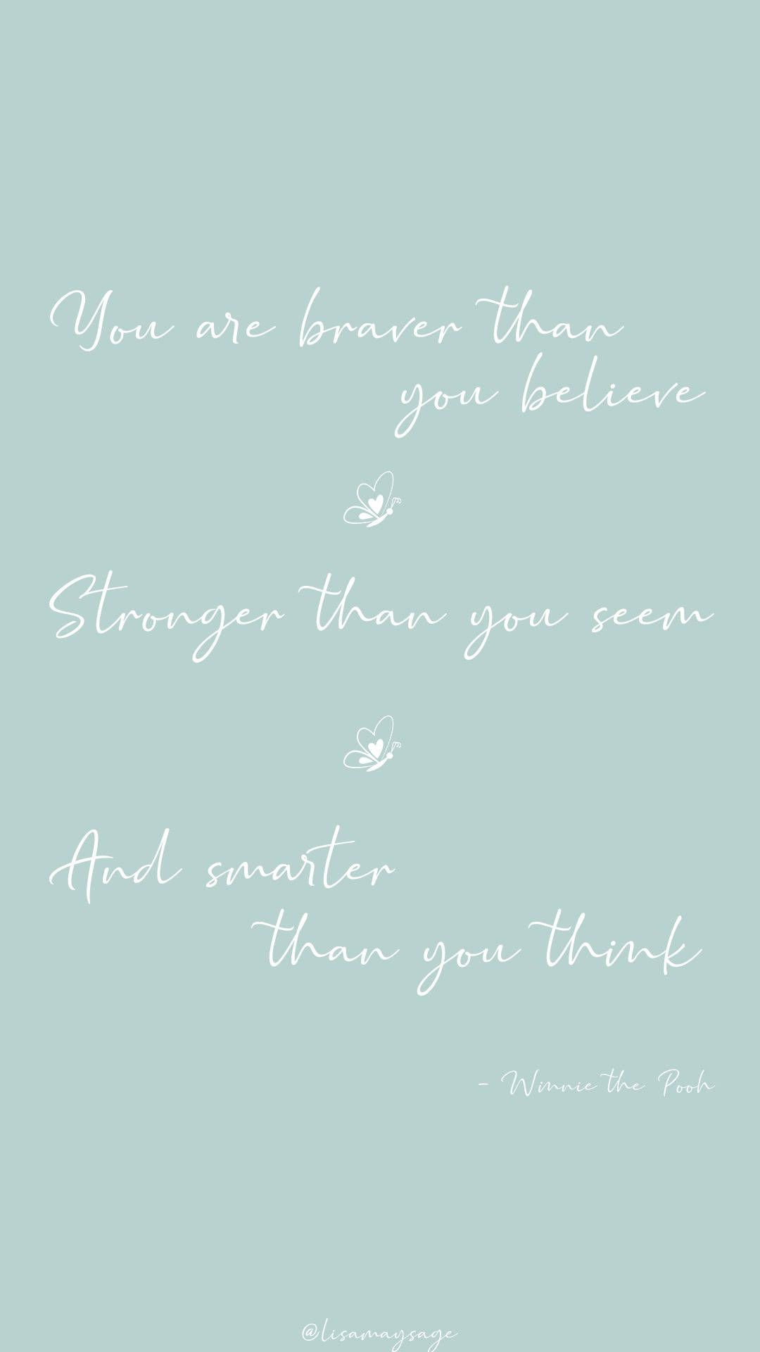 Pu der Bär, Zitat, Mintgrün, Handschrift, Motivation, Full HD, Sperrbildschirm fürs iPhone