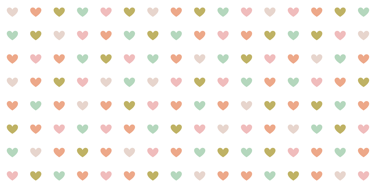 Kleine Herzen, Muster, Pastellfarben, Weißer Hintergrund, HD Wallpaper