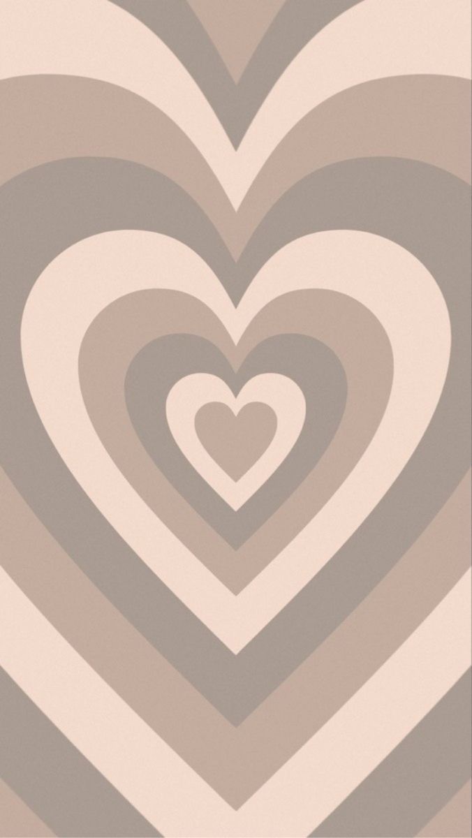 Konzentrische Herzen, Beige, Neutrale Töne, Hochformat, Hintergrundbild fürs Smartphone