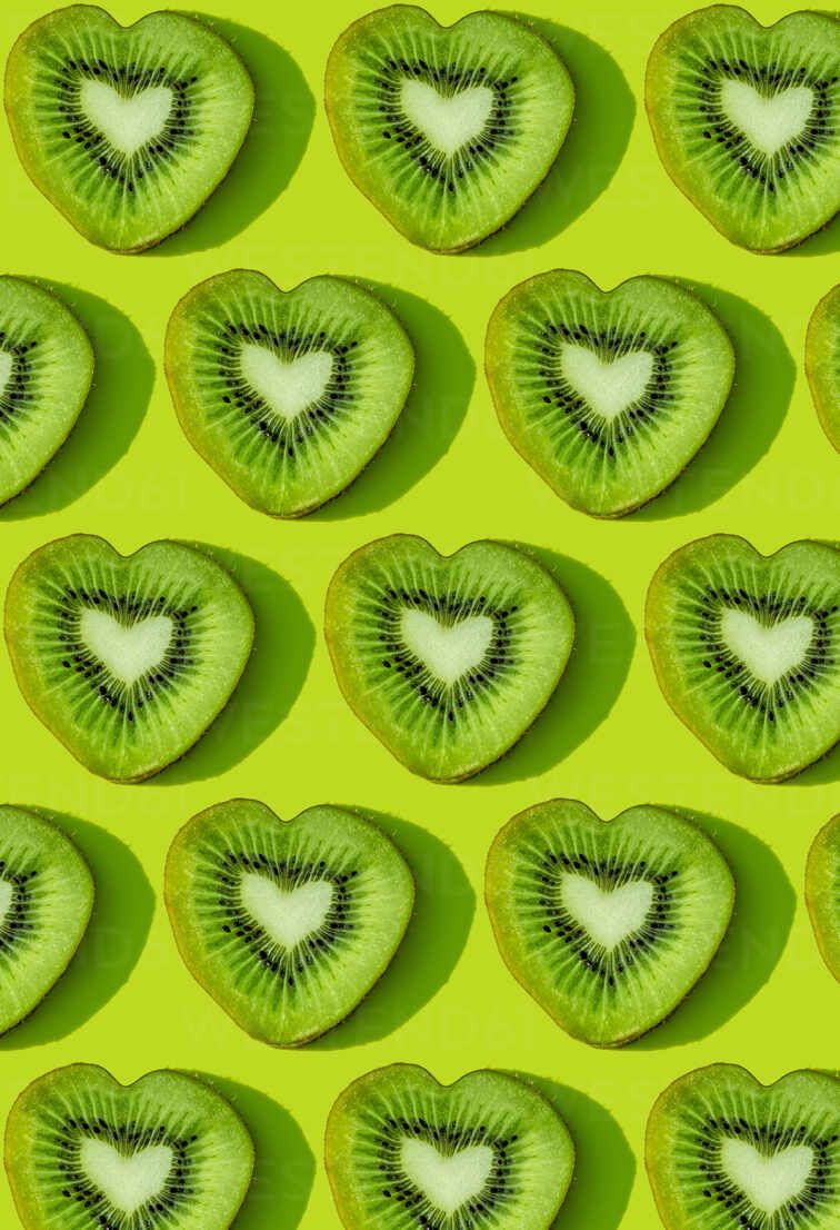 Kiwi, Herzform, Muster, Grün, Obst, HD, Hintergrundbild fürs Tablet