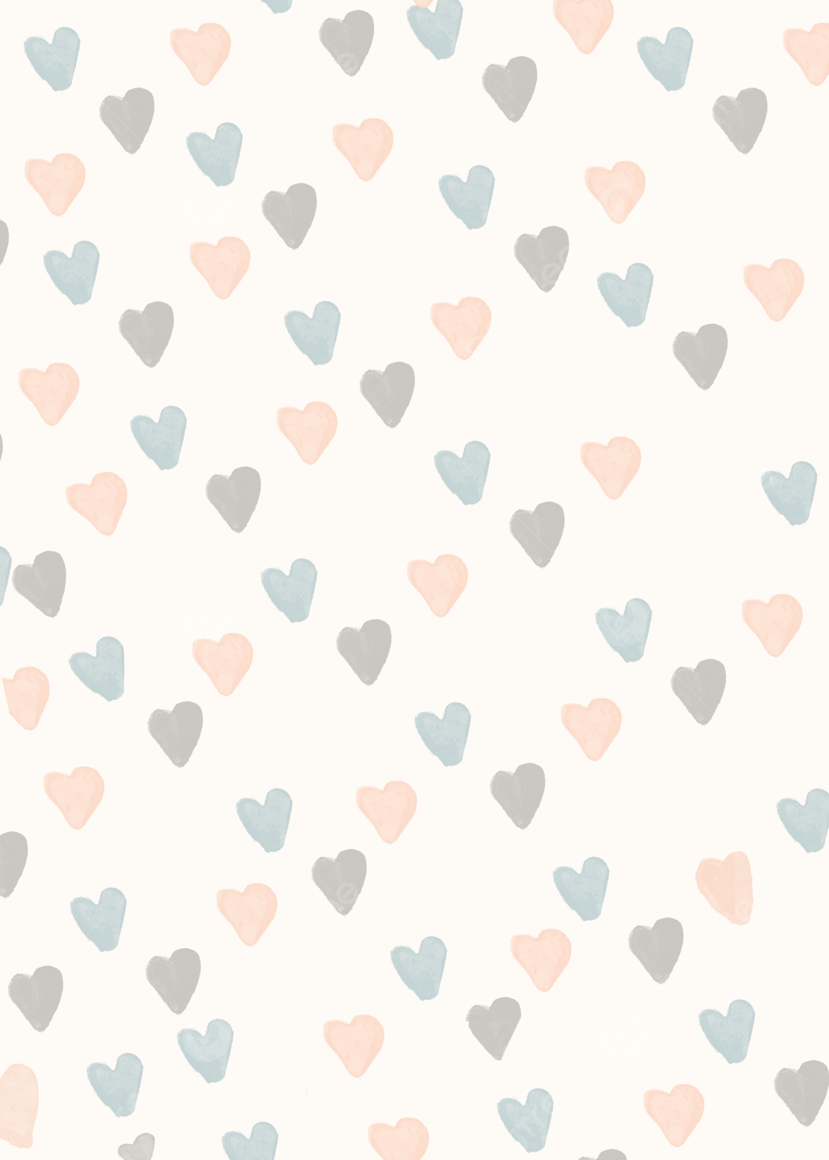 Kleine Herzen, Muster, Pastellfarben, Weißer Hintergrund, Full HD Wallpaper