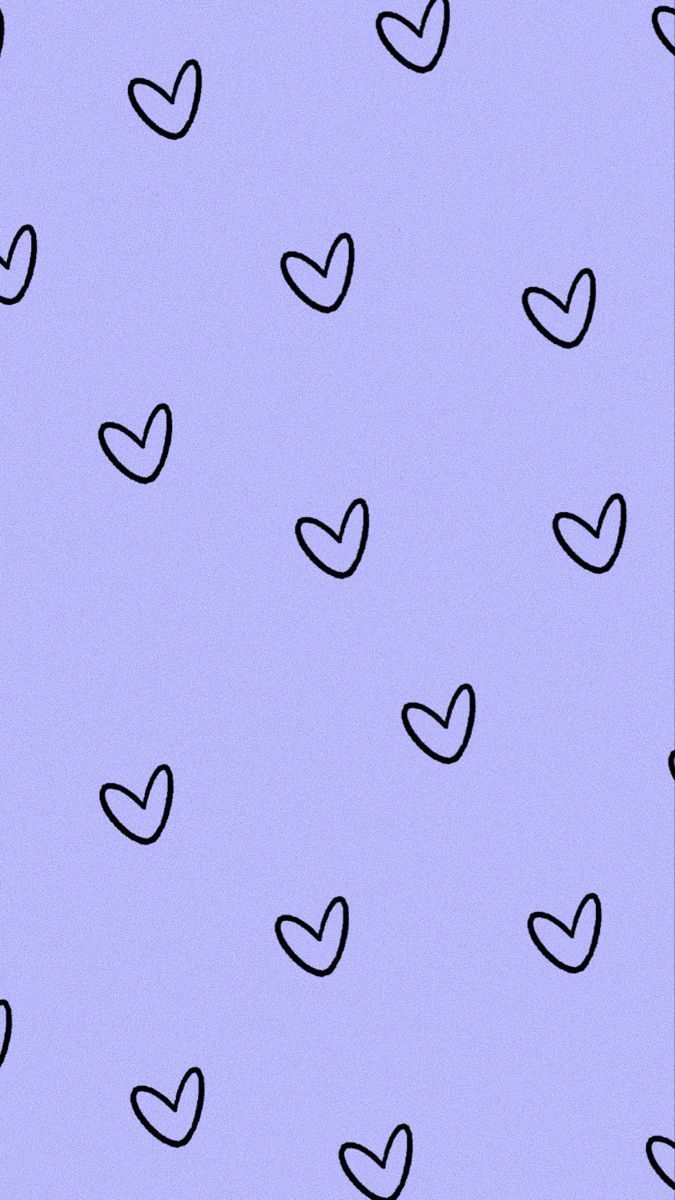 Herzumrisse, Muster, Lila Hintergrund, Gezeichnet, Wallpaper