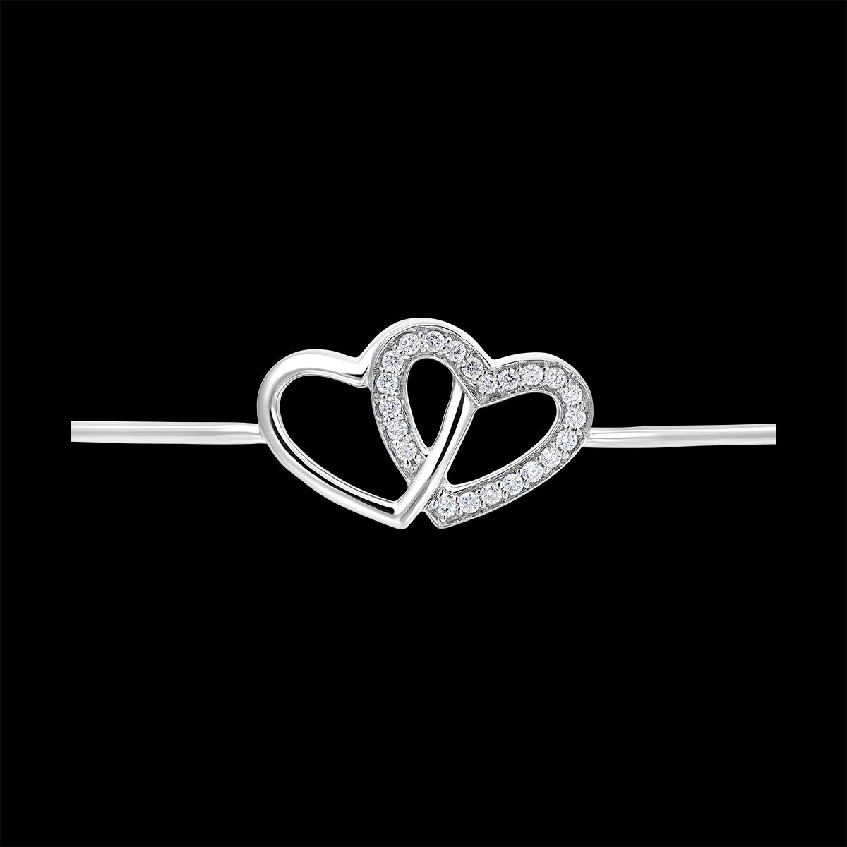Armband, Verschlungene Herzen, Schmuck, Silber, Schwarzer Hintergrund, Wallpaper