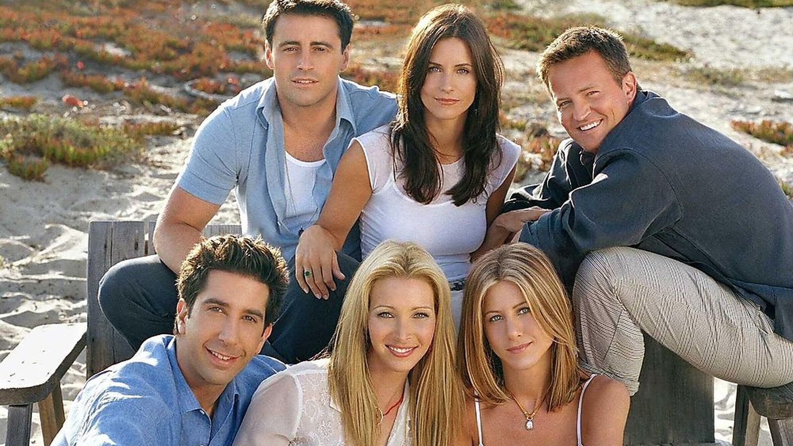 Friends, Jennifer Aniston, Courteney Cox, Lisa Kudrow, Matt LeBlanc, Matthew Perry, David Schwimmer, Strand, HD Wallpaper