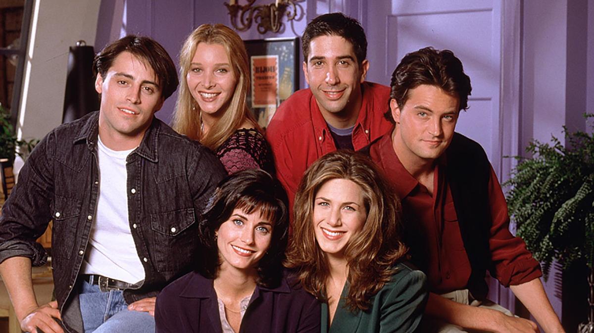 Friends, Jennifer Aniston, Courteney Cox, Lisa Kudrow, Matt LeBlanc, Matthew Perry, David Schwimmer, Gruppenfoto, Hintergrundbild