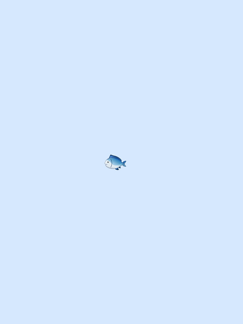 Kleiner Fisch, Minimalistisch, Hellblau, Viel Leerraum, Hintergrundbild für iPad und Tablet