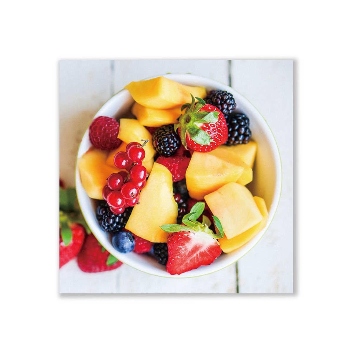 Obstsalat, Mango, Erdbeeren, Beeren, Schüssel, Hintergrundbild für iPad und Tablet