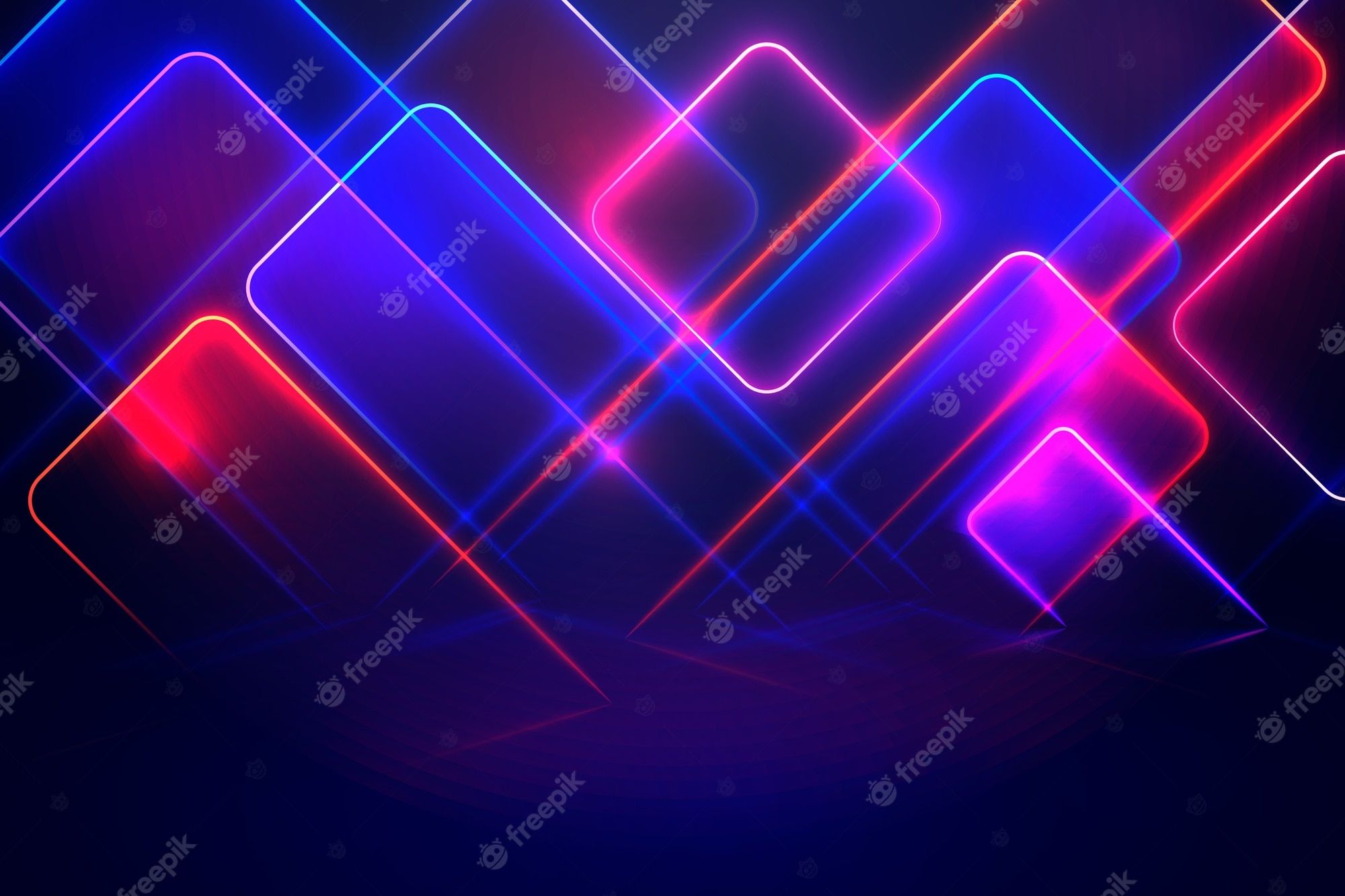 Neon-Quadrate, Geometrisch, Lila und Pink, Abstrakt, Leuchtend, Full HD, PC-Hintergrundbild