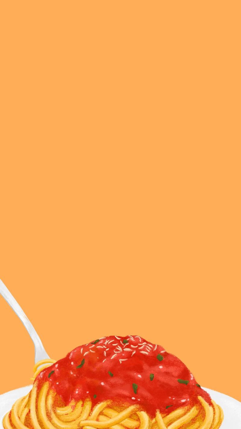 Spaghetti, Tomatensoße, Orange, Minimalistisch, Hochformat, Hintergrundbild fürs Smartphone