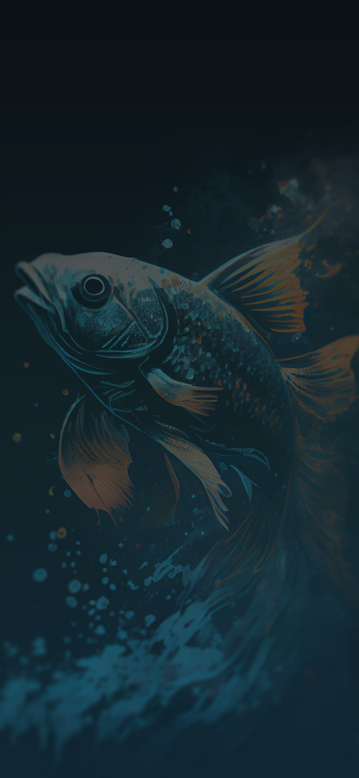 Fisch, Dunkelblau, Unterwasser, Düster, Hochformat, Full HD, Sperrbildschirm fürs iPhone