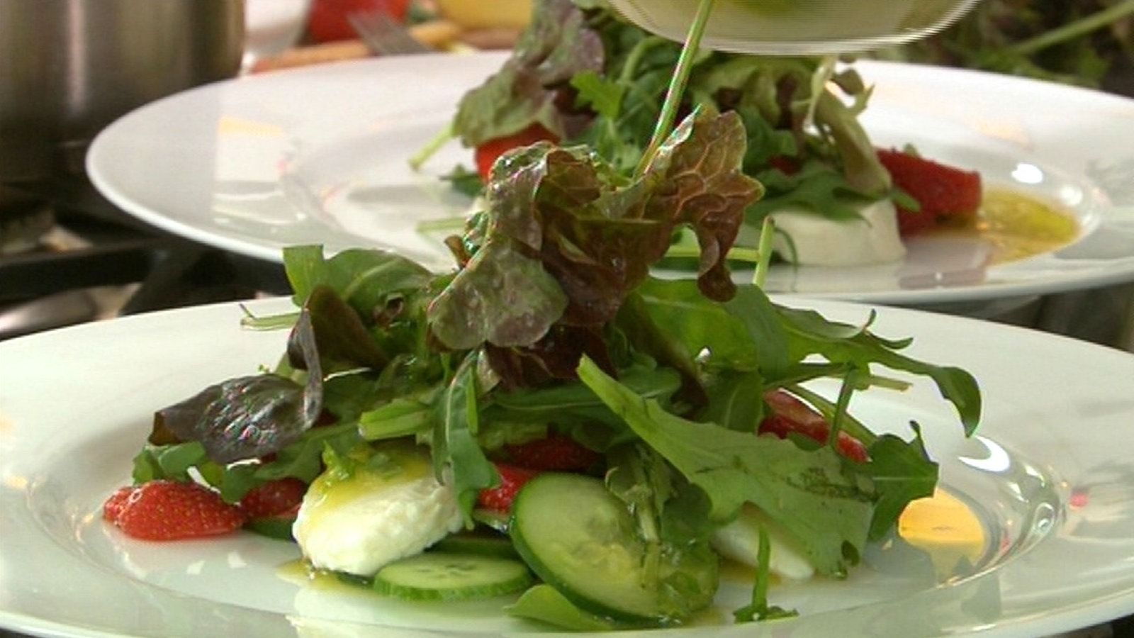 Rucola, Blattsalat, Mozzarella, Gurke, Nahaufnahme, HD, Desktop-Hintergrund für Windows